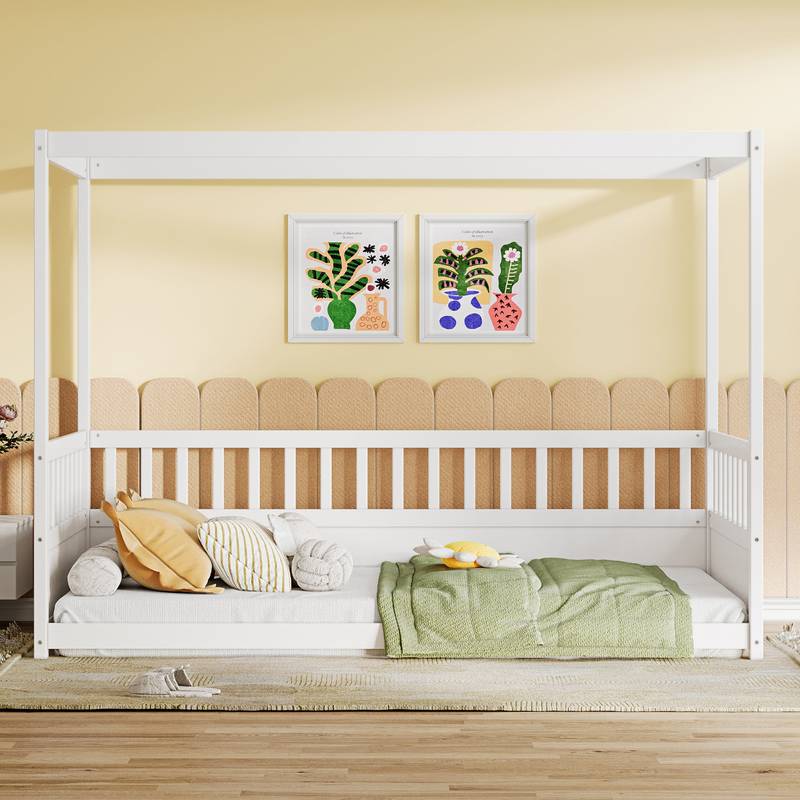 Dreamy Canopy Twin Bed Frame for Kids