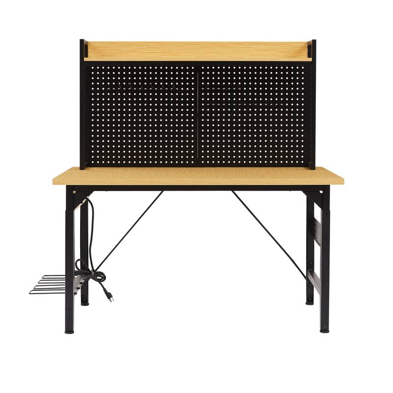 Versatile Rolling Workbench with Pegboard and Outlets