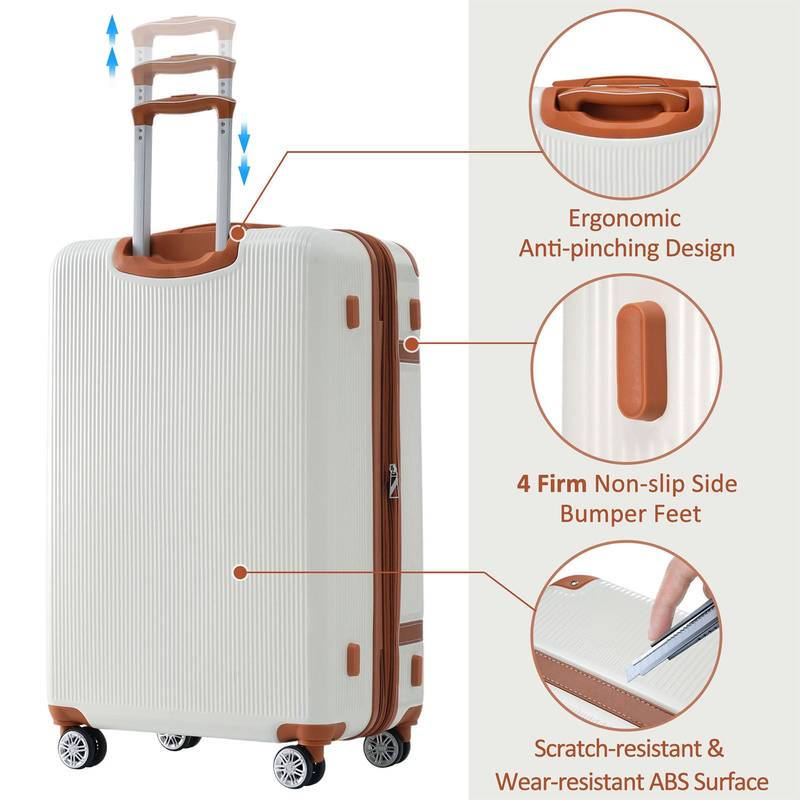Traveler's Delight: Ultimate 3-Piece Spinner Luggage Set with TSA Lock