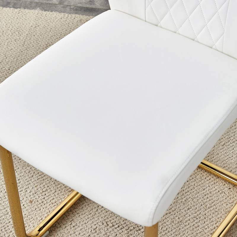 Chic Glass & White Chair Dining Set