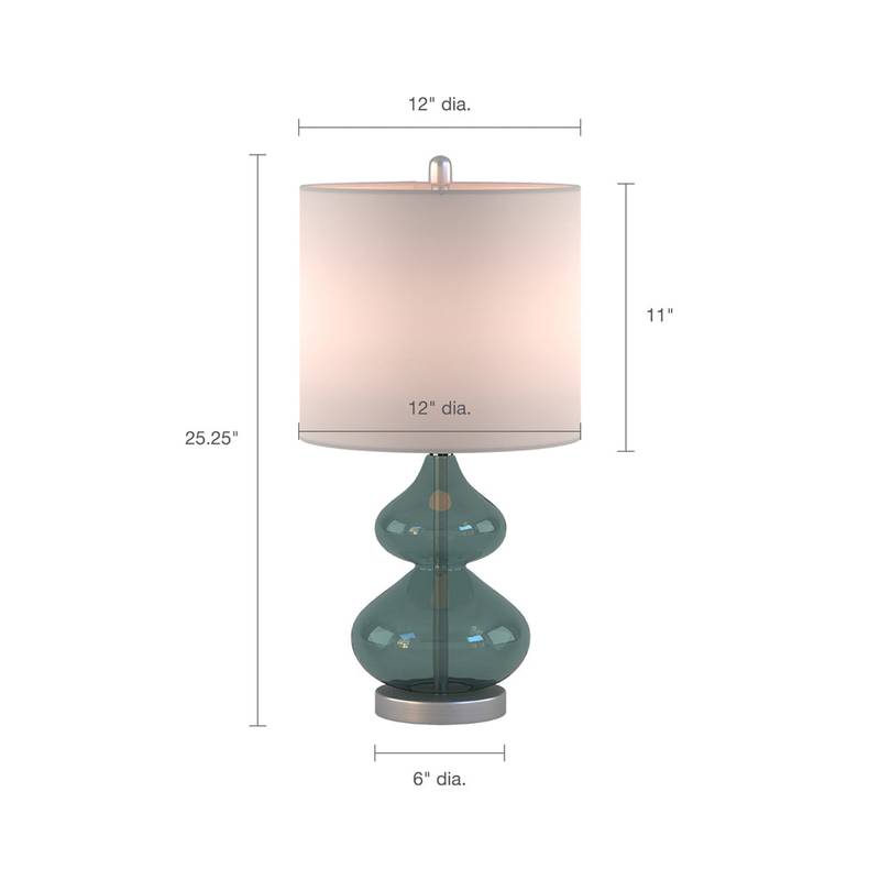 Sleek Ellipse Glass Table Lamps - Set of Two