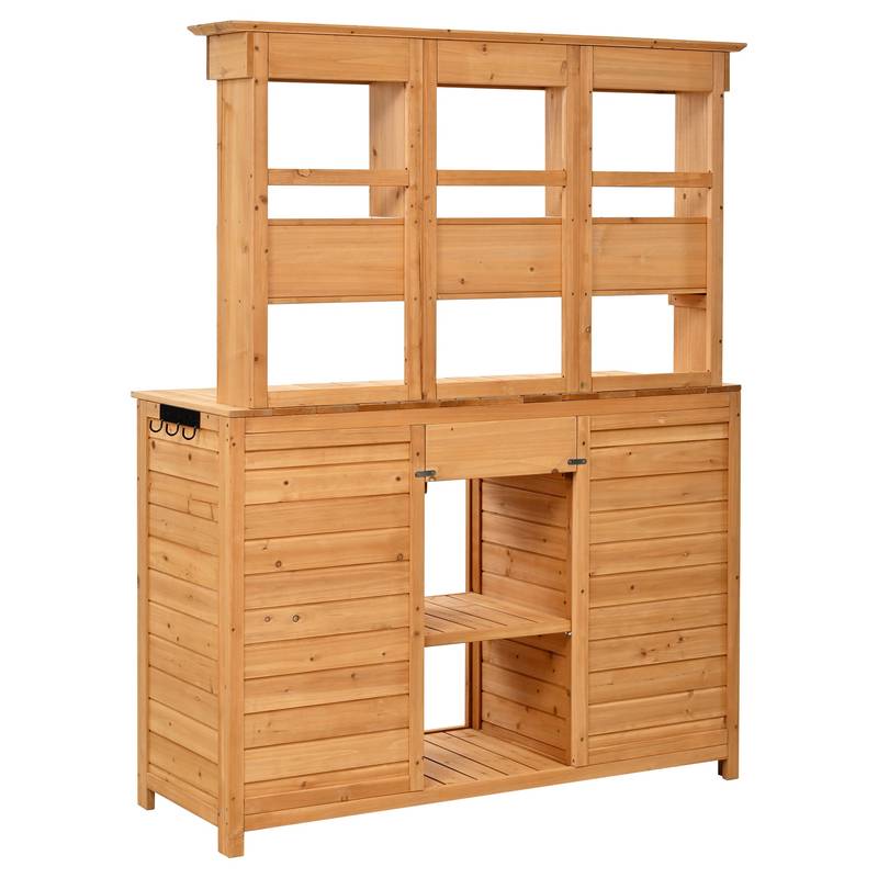 TOPMAX Tall Garden Potting Bench & Storage Station