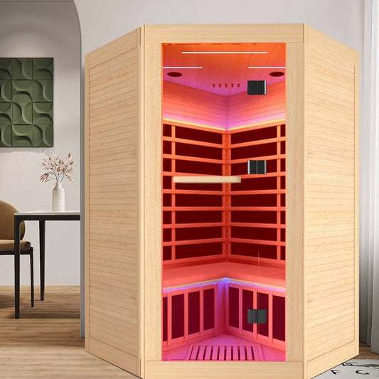 Cozy Canadian Hemlock Double Sauna