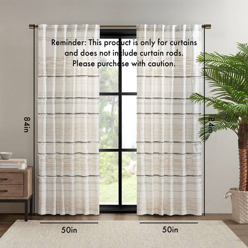 Tassel Charm Cotton Curtain Panel