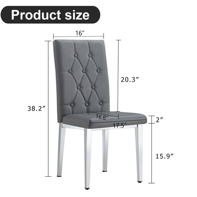 Stylish Gray Armless Dining Chairs Set