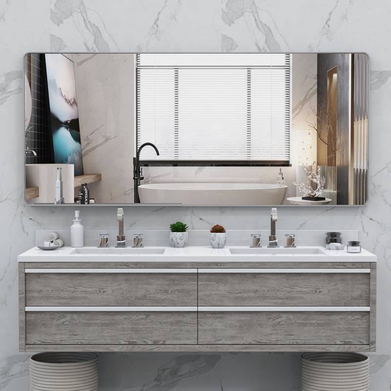 Stylish Full-Length Wall Mirror with Removable Tray