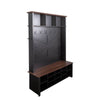 Chic Farmhouse Entryway Bench with Hooks & Shelves