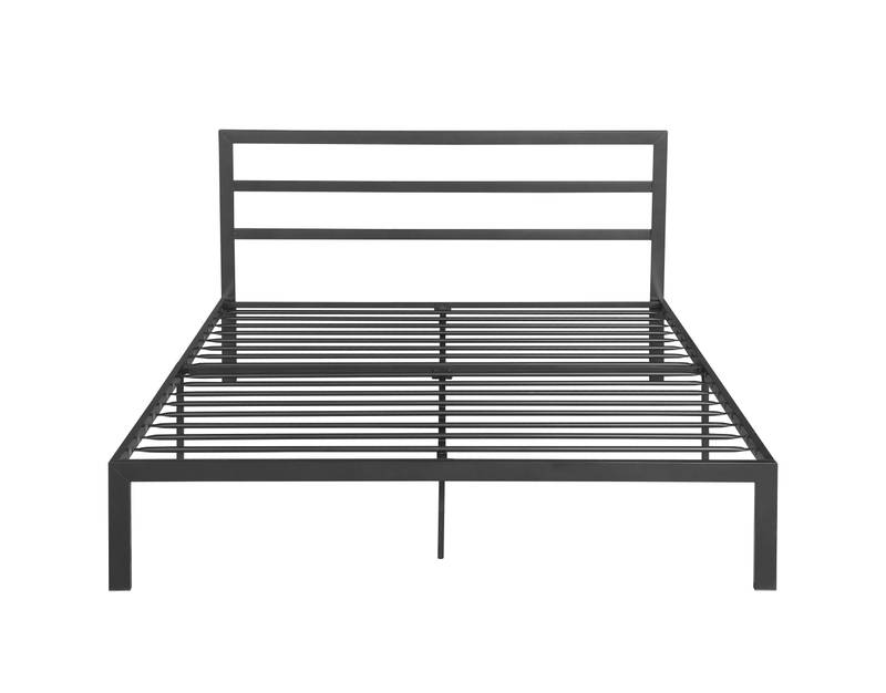 Chic Charcoal Queen Bed Frame with Headboard