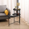Chic Black Storage Side Table for Living Room