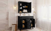 Sleek Black Bathroom Vanity with Mirror & Soft-Close Storage