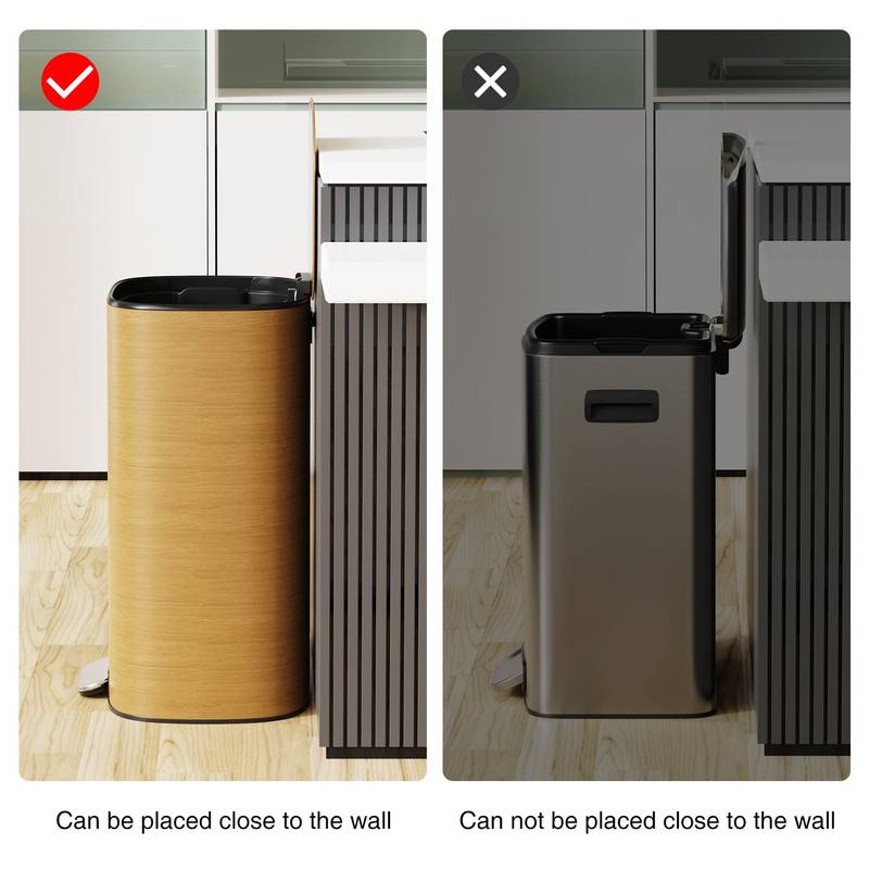 Soft Close Step Trash Can - Stainless Steel Elegance