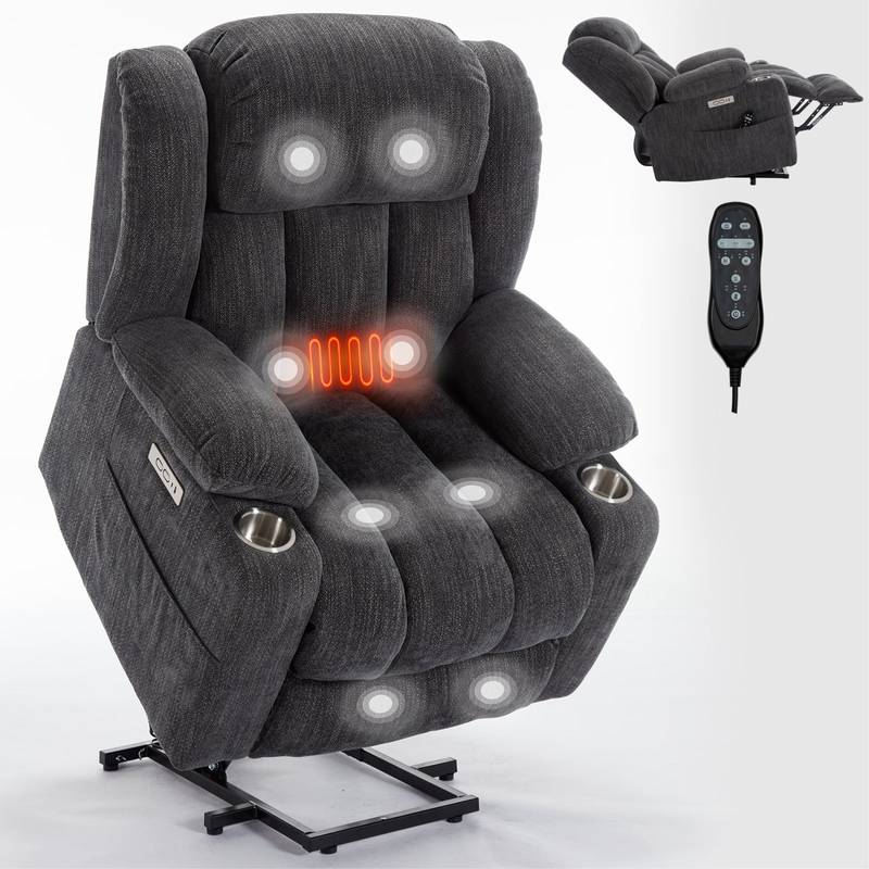 ComfortLift Recliner: Massage & Heat with USB Charging