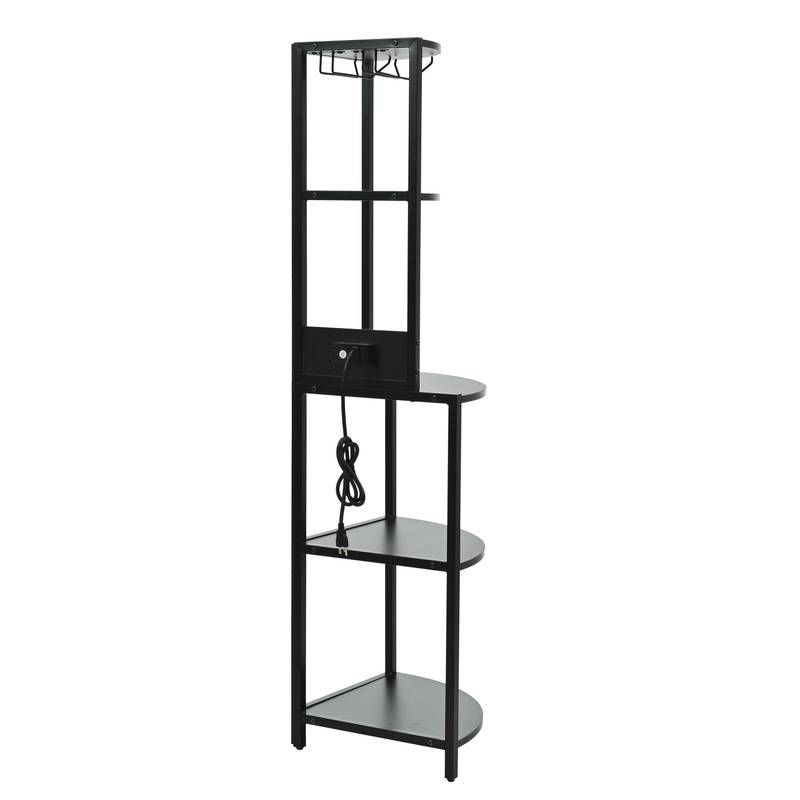 Illuminate Corner Shelf with USB & Glass Holder