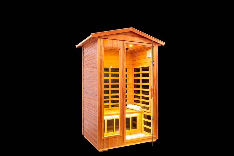 Cozy Khaya Wood Duo Outdoor Sauna