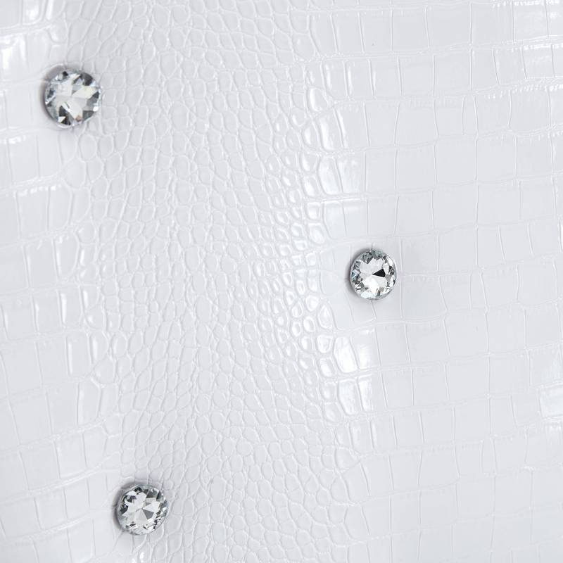 Chic Alligator Skin Dining Chairs with Crystal Accents