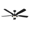 Smart Ceiling Fan with Sleek Matte Black Finish and Antique Brown Blades