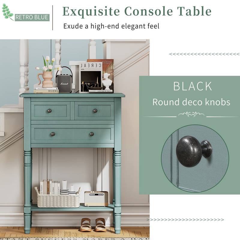 Charming Slim Console Table with Drawers