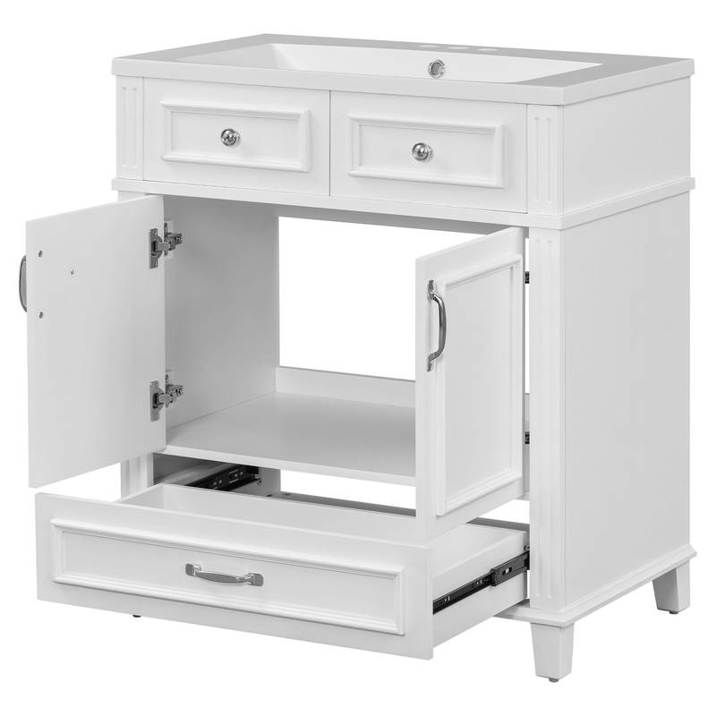 Charming Retro Bathroom Vanity with Soft Close Doors