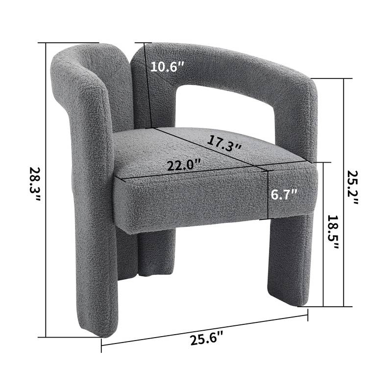 Cozy Grey Teddy Dining Chair