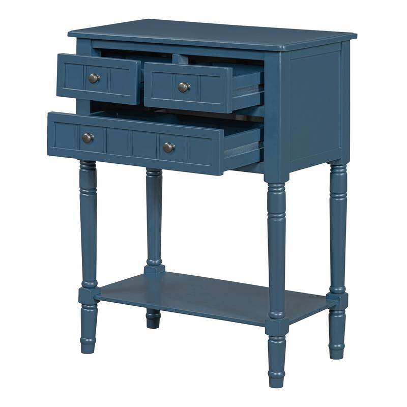 Navy Slim Storage Console Table