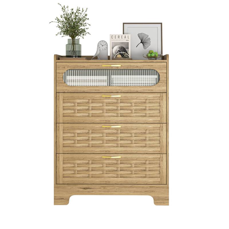 Chic Wood 4-Drawer Dresser: Stylish Storage for Any Room