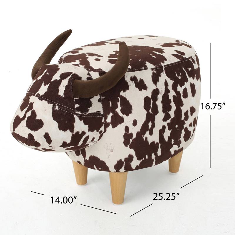 Cozy Cow Ottoman: Adorable Velvet Foot Stool for Any Space