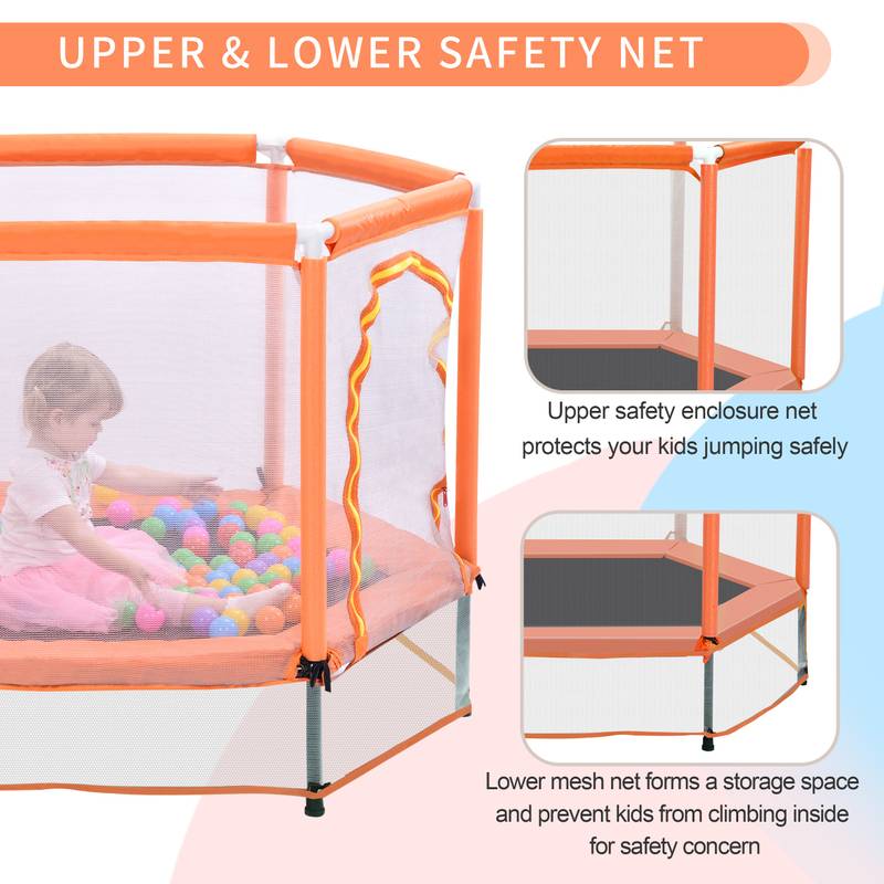 Kiddo’s Fun Jump Trampoline with Safety Net and Balls