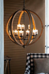Wooden Glow Chandelier – Stylish Hanging Light for Any Space