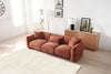 Vibrant Orange Mid Century 3-Seat Sofa