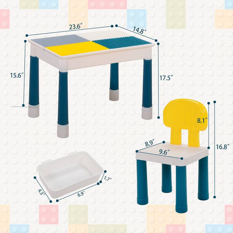 Versatile DIY Block Table - Gray & Yellow