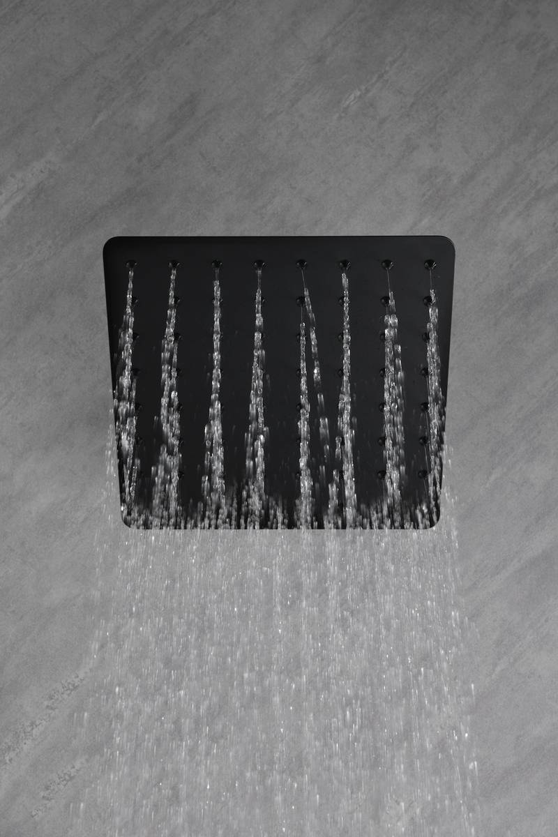 Luxury Rainfall Shower Head - Slim Steel Design with Self-Cleaning Nozzles