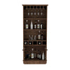 Dundee Tall Glass Bar Cabinet with Shelves and Cubbies