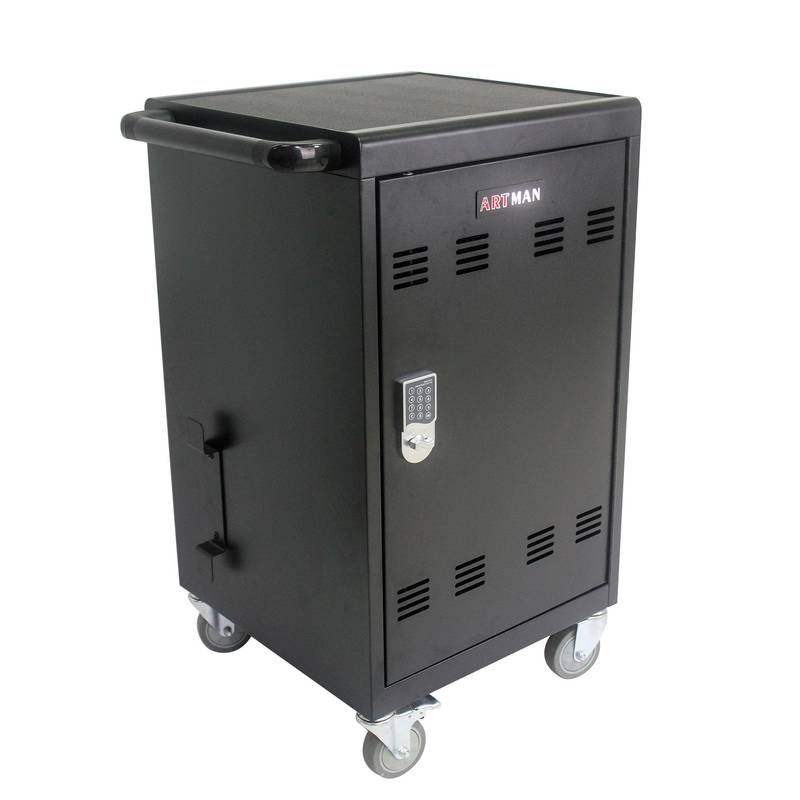 Smart Charge Cart for Tablets and Laptops with Lockable Storage