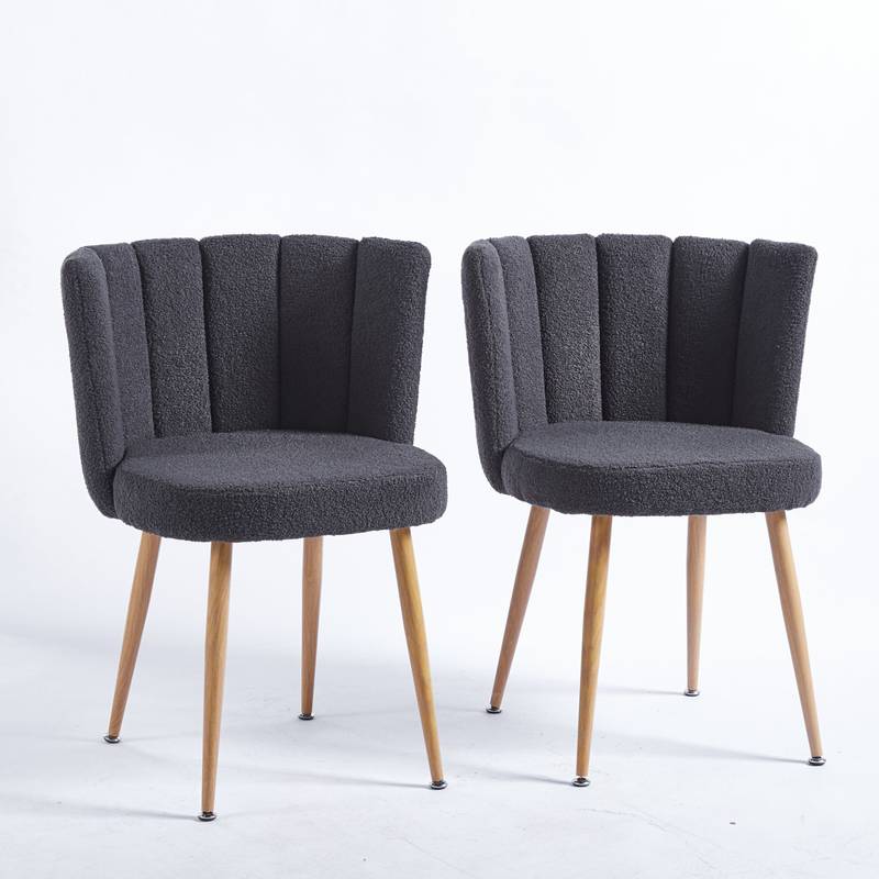 Chic Gray Dining Chairs – Set of Two with Cozy Cushions