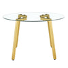 Chic Gold-Base Glass Dining Table – Perfect for Home & Office Gatherings!