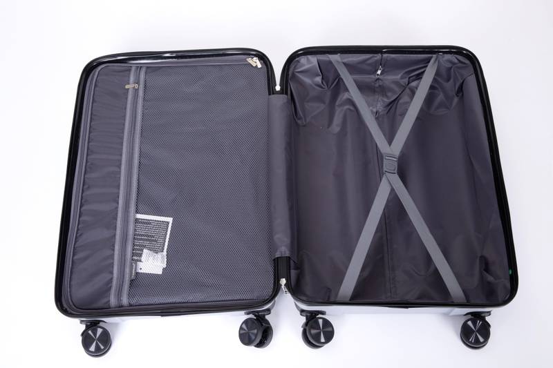 “Silver Spinner Suitcase Trio with TSA Lock”