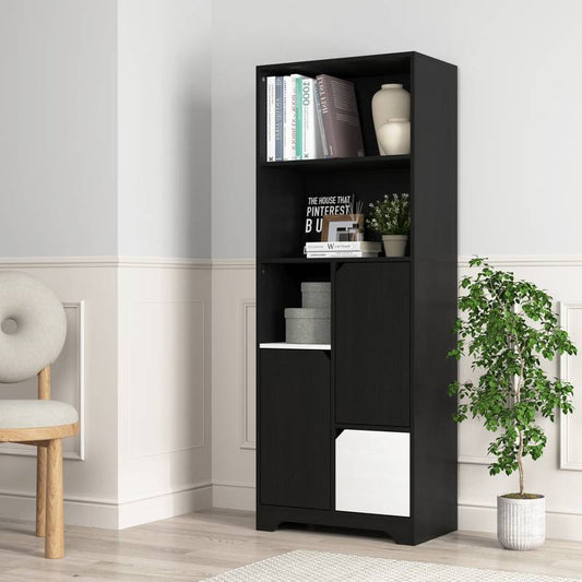 Sleek Storage Bookcase with Doors & Drawer