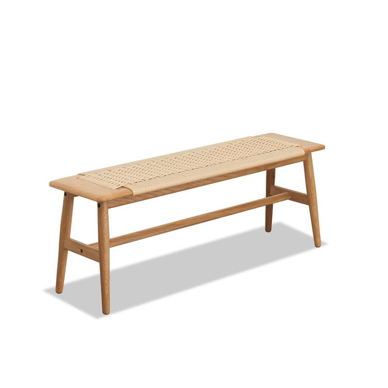 Cozy Woven Oak Bench