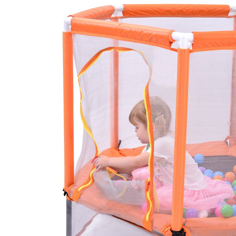 Kiddo’s Fun Jump Trampoline with Safety Net and Balls