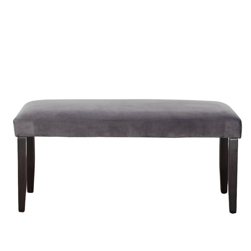 Cozy Gray Velvet Dining Bench