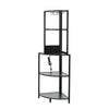 Illuminate Corner Shelf with USB & Glass Holder