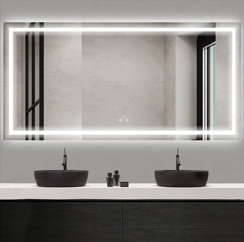 Sleek Touch-Sensor LED Vanity Mirror – Anti-Fog & Color-Changing Elegance