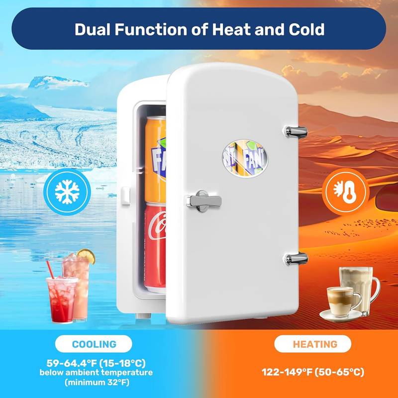 Chill & Heat Mini Fridge - Eco-Friendly Portable Cooler with Window