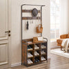 Entryway Organizer with Coat Hooks and Shoe Storage