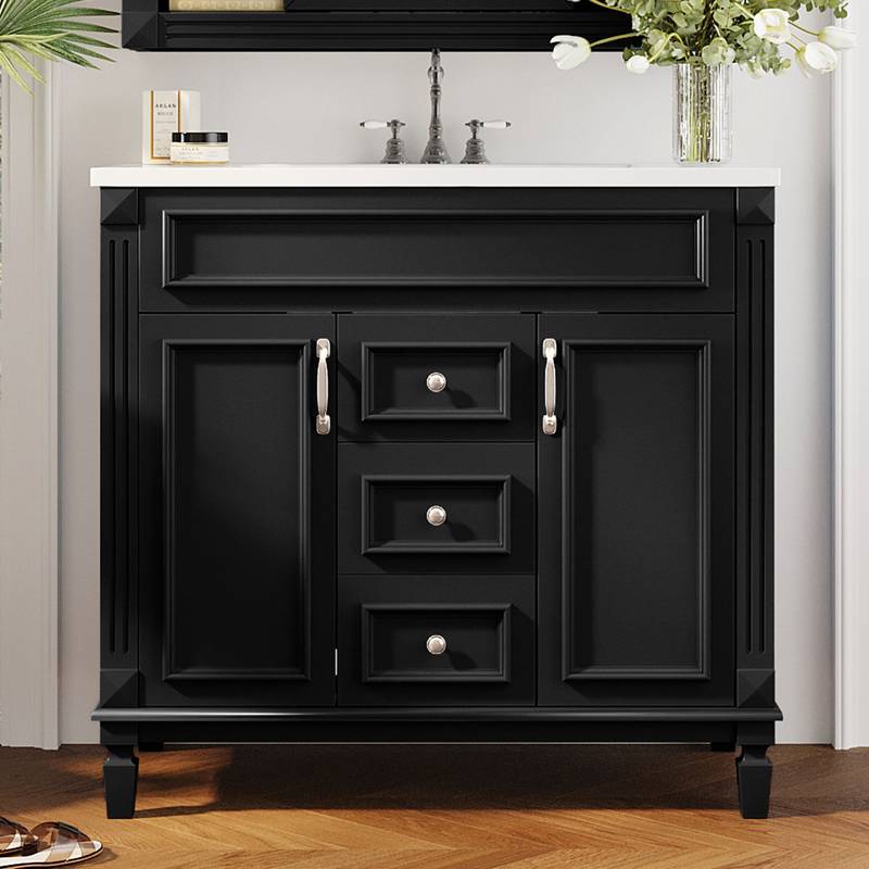 Sleek Modern Bathroom Vanity with Soft Close Doors and Drawers