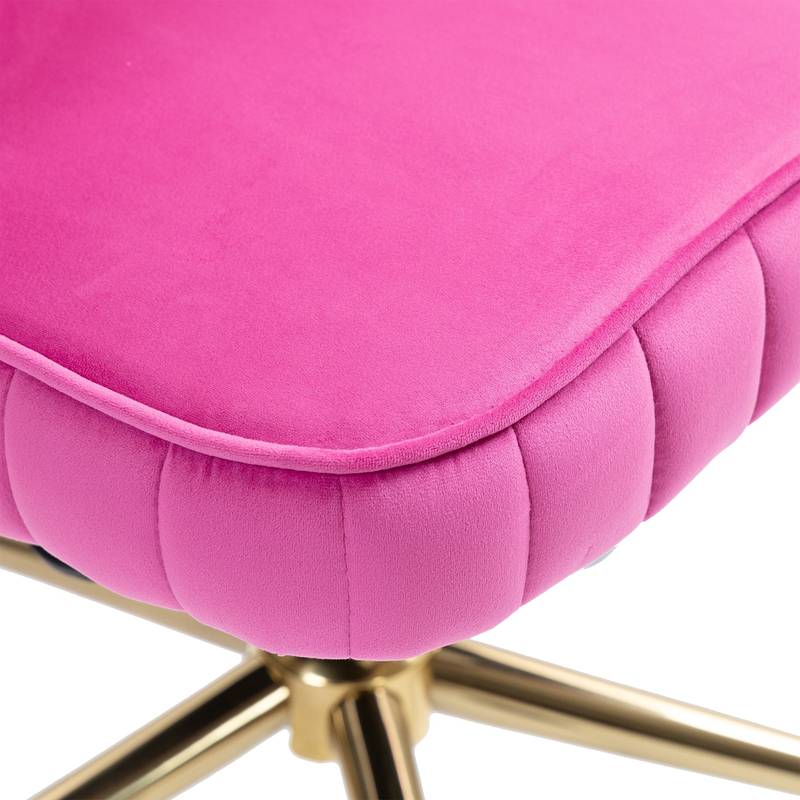 Chic Velvet Office Chair in Rose Red
