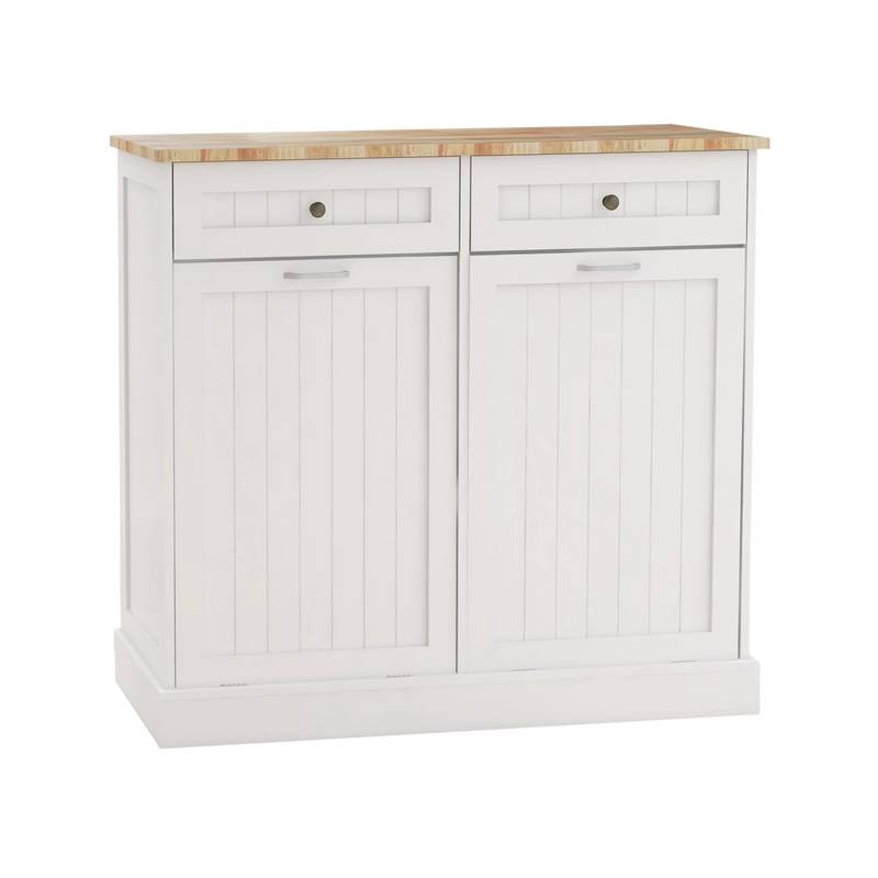 Stylish Tilt-Out Trash Cabinet with Drawers