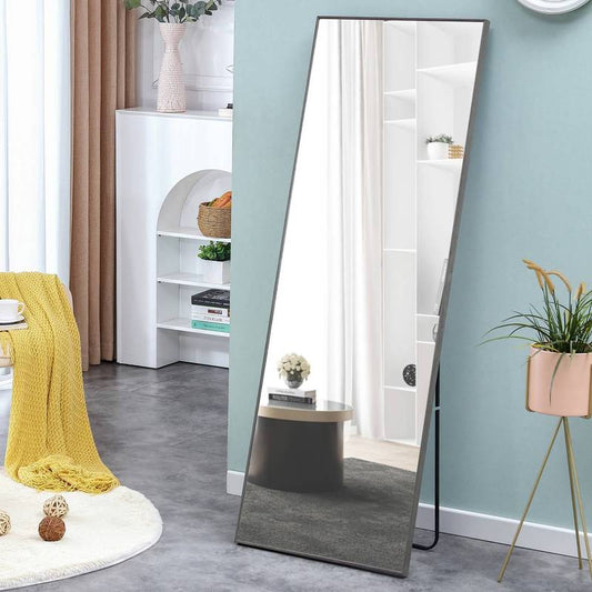 Chic Gray Full-Length Dressing Mirror