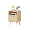Chic Rattan Nightstand with Open Shelf - Perfect for Small Spaces