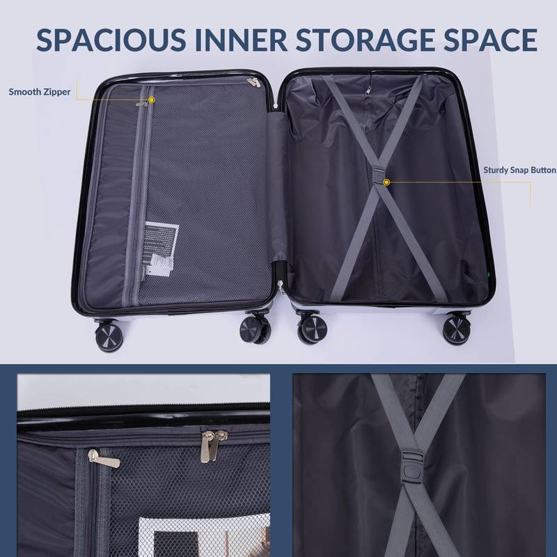 “Silver Spinner Suitcase Trio with TSA Lock”